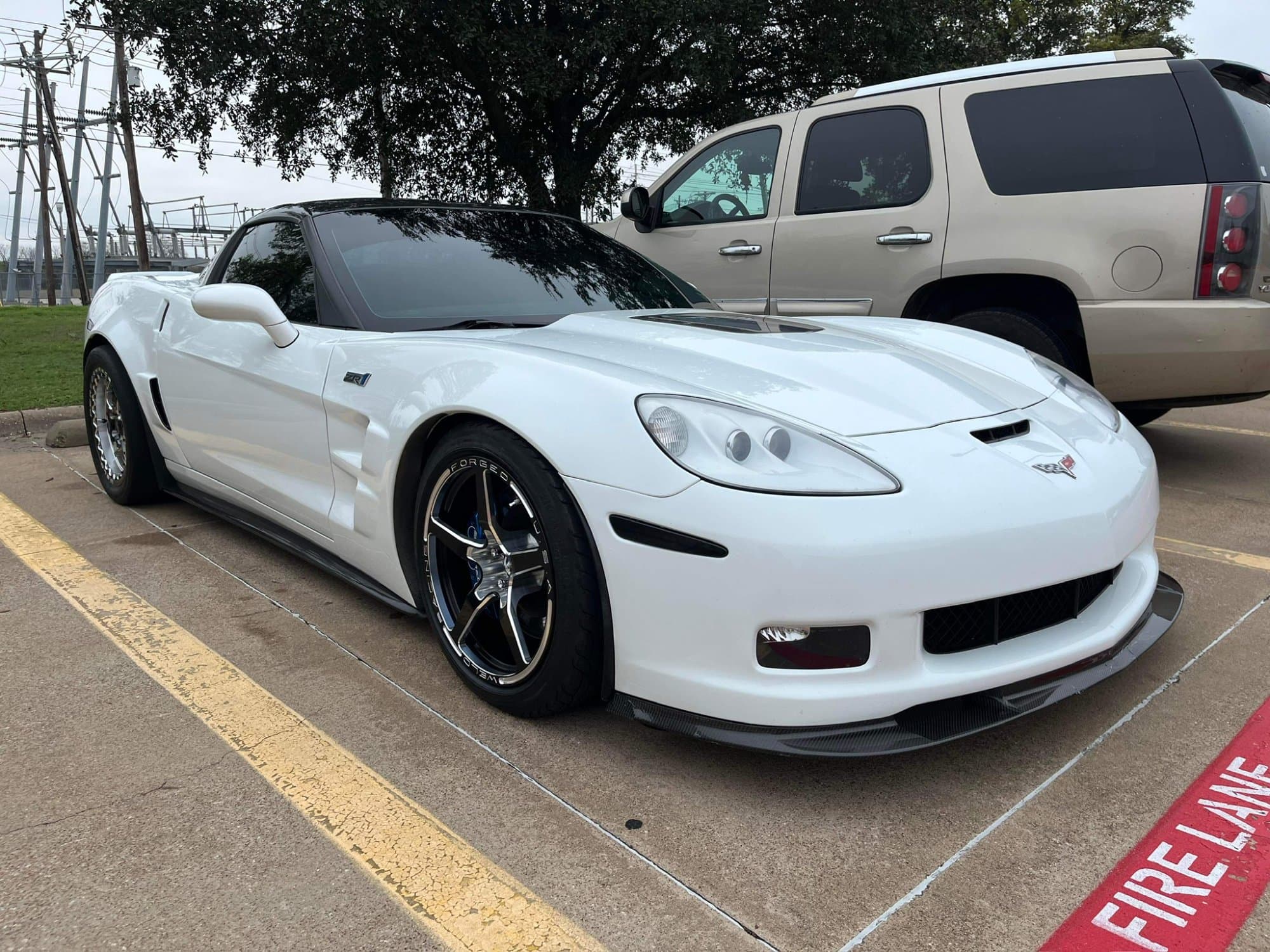 White Corvette Grand Sport after full exterior detail